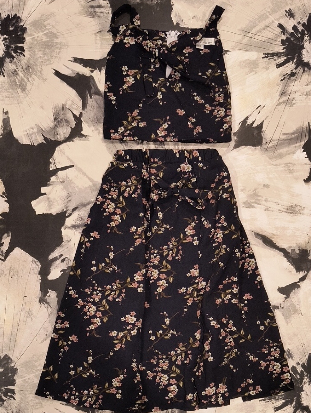 Bailey's Blossom Toddler Floral Maxi Wrap Skirt With Tank Top Cottagecore Boho